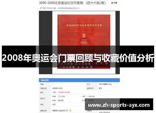2008年奥运会门票回顾与收藏价值分析 2008年奥运会门票回顾与收藏价值分析